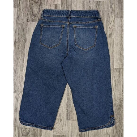 (3/$35) Gloria Vanderbilt Pockets Skimmer Slimming Denim Blue Jeans Capris - Picture 2 of 11